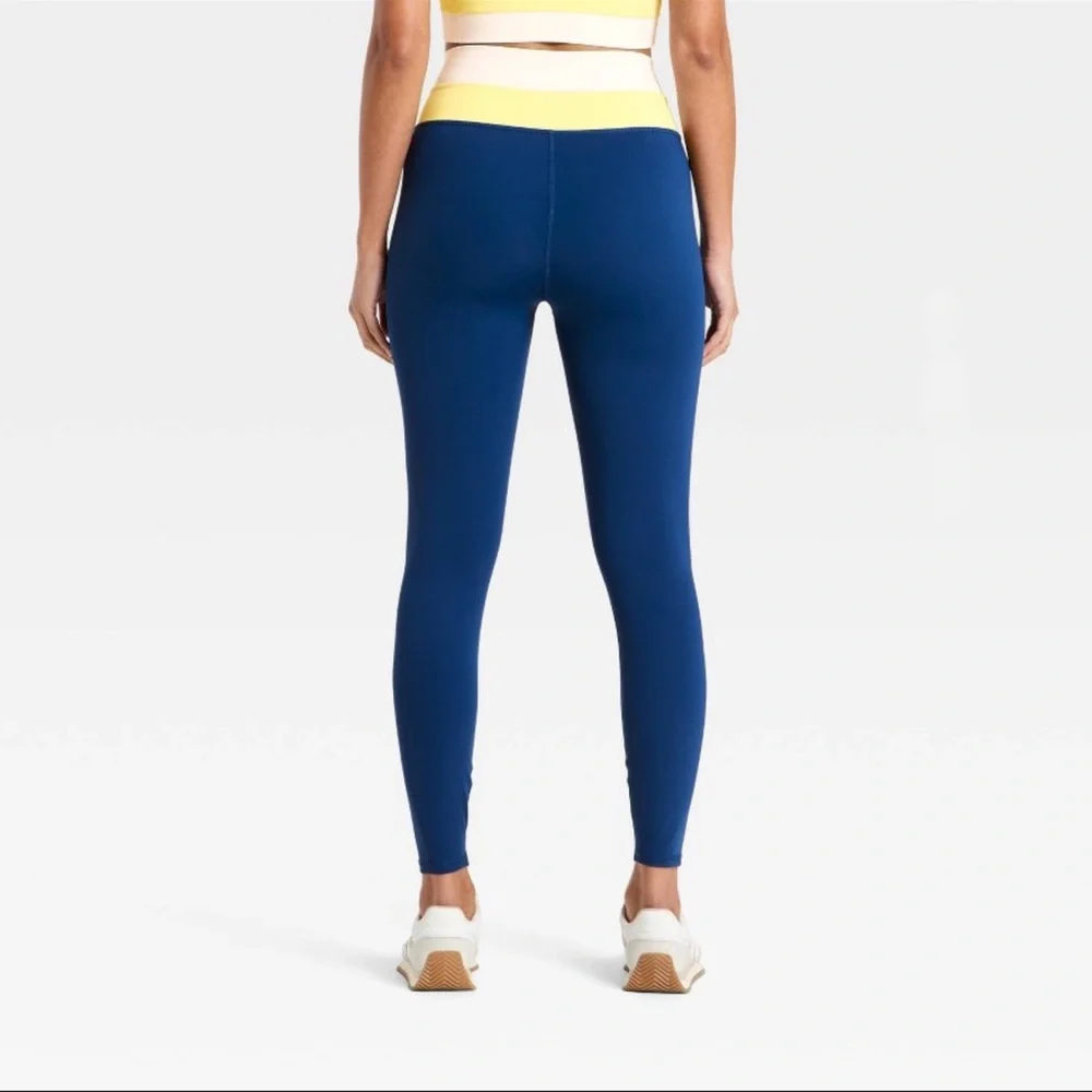 JoyLab™ Women's High-Rise Colorblocked Leggings - Navy Blue  All Sizes - Picture 2 of 16